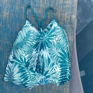 Beach House Teal Leaf Print Camisole